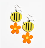 Bee Flower Earrings/Ear Clip