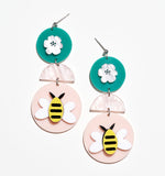 Pastel Bee Earrings/Ear Clip