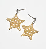Golden Hollow Star Earrings/Ear Clip