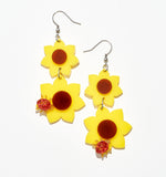 Double Sunflower Earrings/Ear Clip