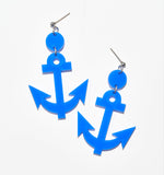 Blue Anchor Earrings/Ear Clip